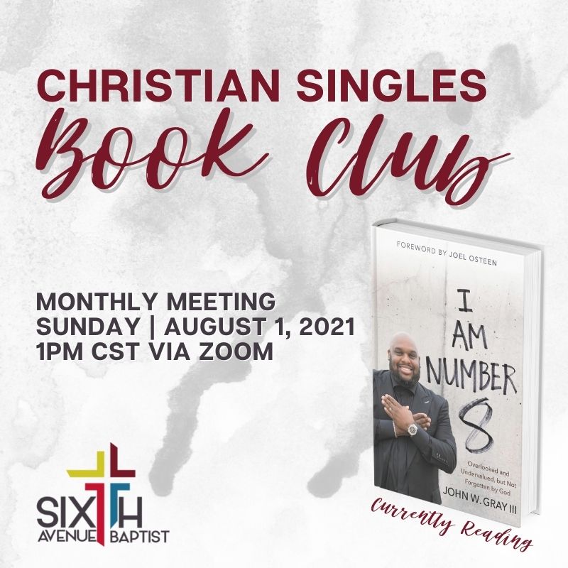 Christian Singles Book Club Monthly Meeting (virtual) Sixth Avenue